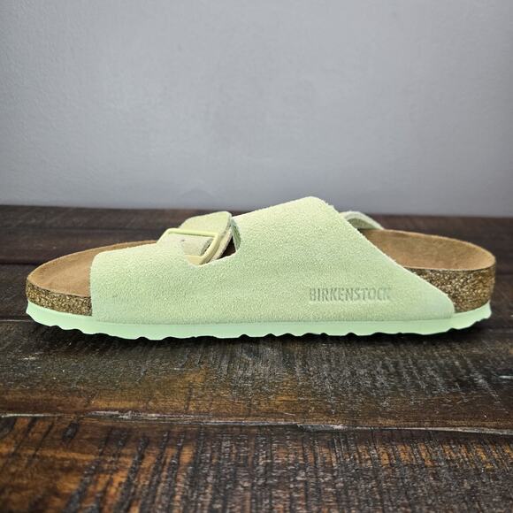 NEW Birkenstock Arizona Womens Size 6 EU 37 Narrow Sandal Suede Soft Bed Green - Picture 6 of 11